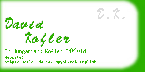 david kofler business card